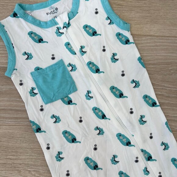 NWT Kyte Baby Bamboo Sleeveless Zippered Romper in Robin Cuddle Otter 12-18m - Picture 1 of 7